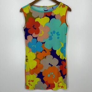 Trina Turk Mini Dress Women's Size XS Multicolor Floral Flower Sleeveless
